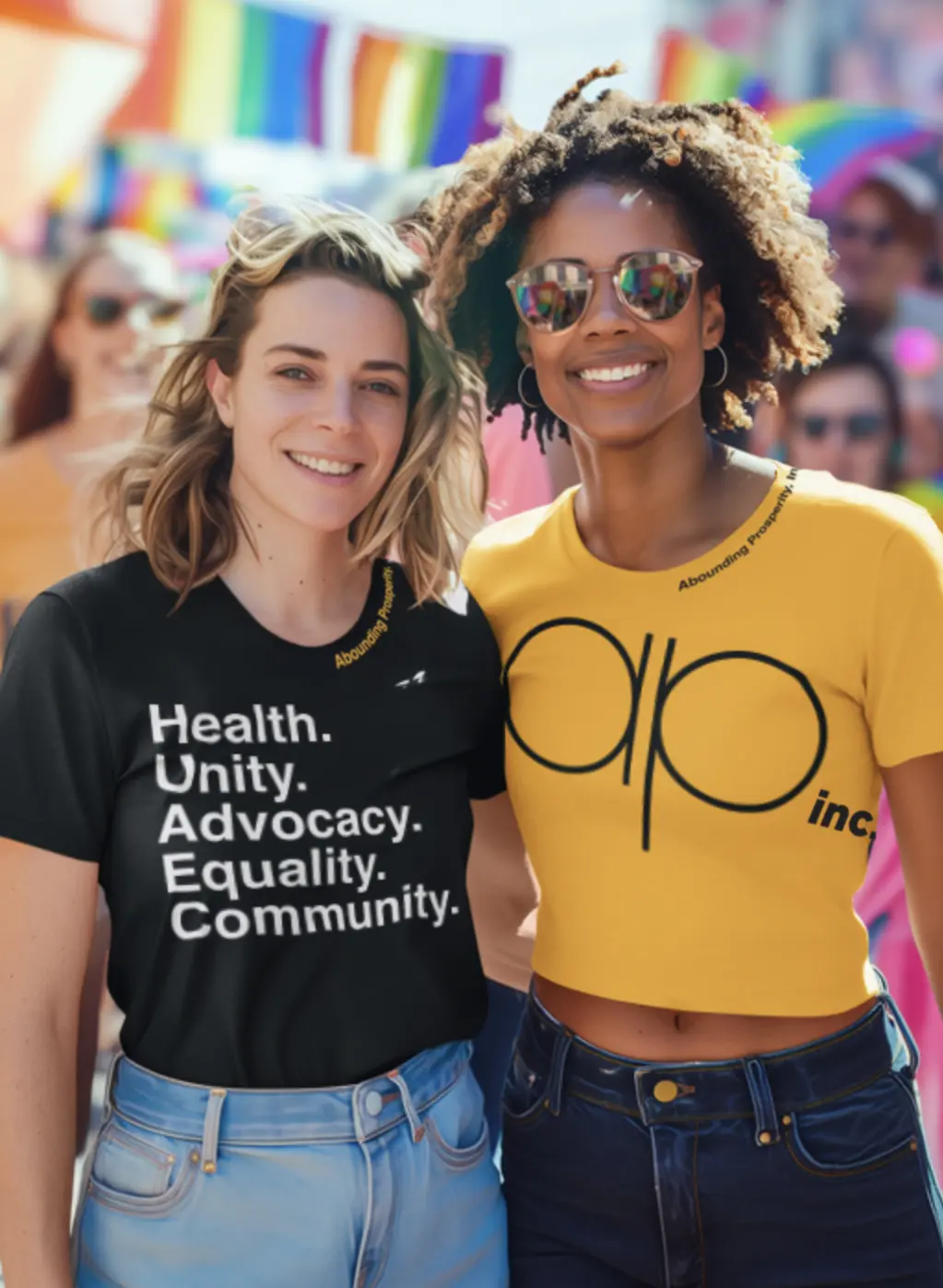 People wearing Abounding Prosperity shirts